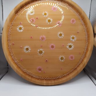 Plateau en bois et résine – Jardin Éternel