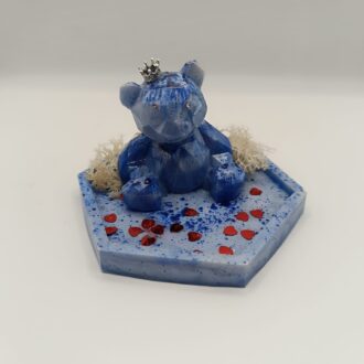 Ourson en résine – Douceur Bleu Céleste