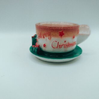 🎄 Décoration de Noël en résine – Tasse “Merry Christmas”