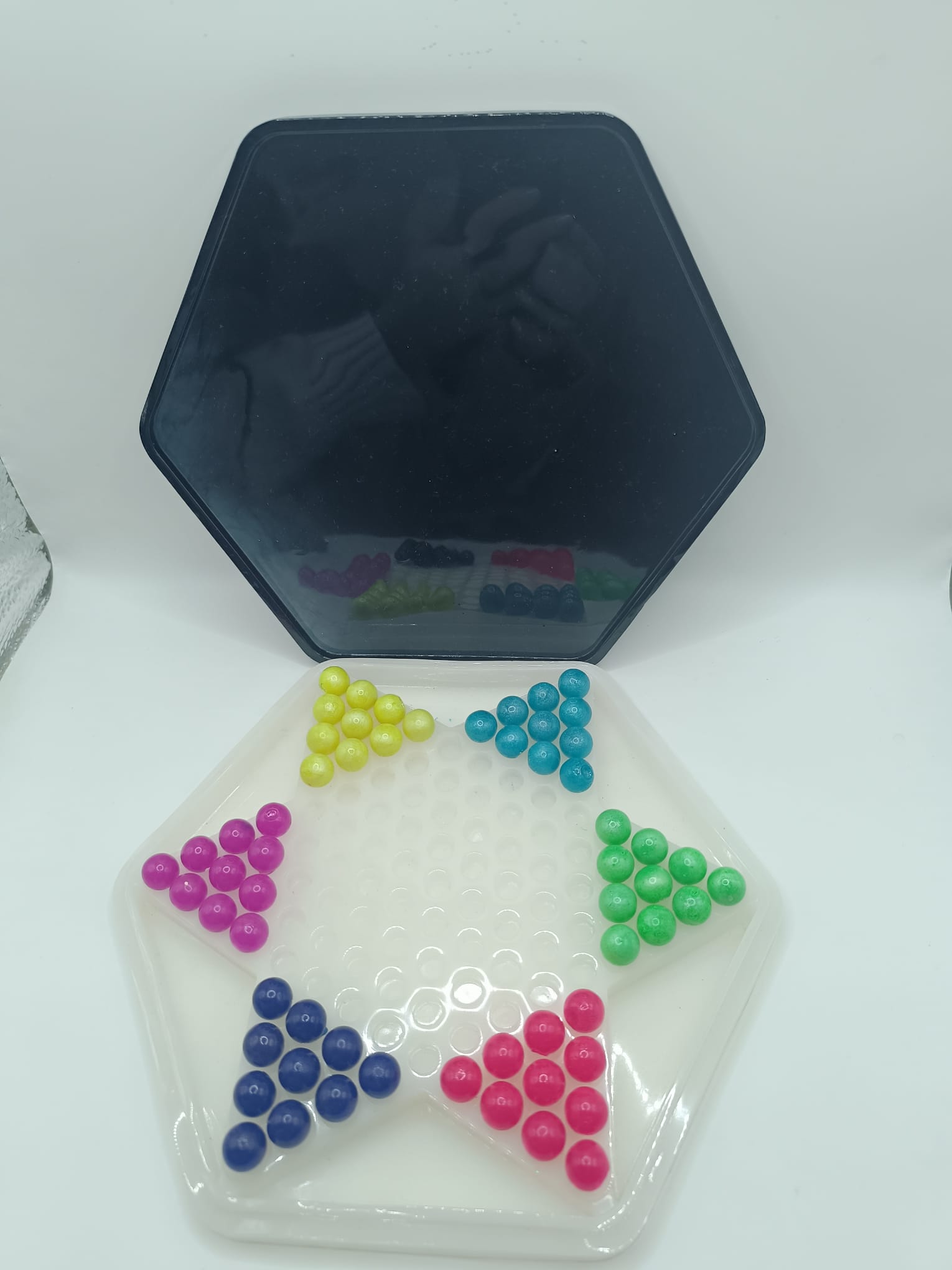 đČ Jeu de sociĂ©tĂ© en rĂ©sine â Plateau Etoile + Pions colorĂ©s Dames Chinoises â Image 3