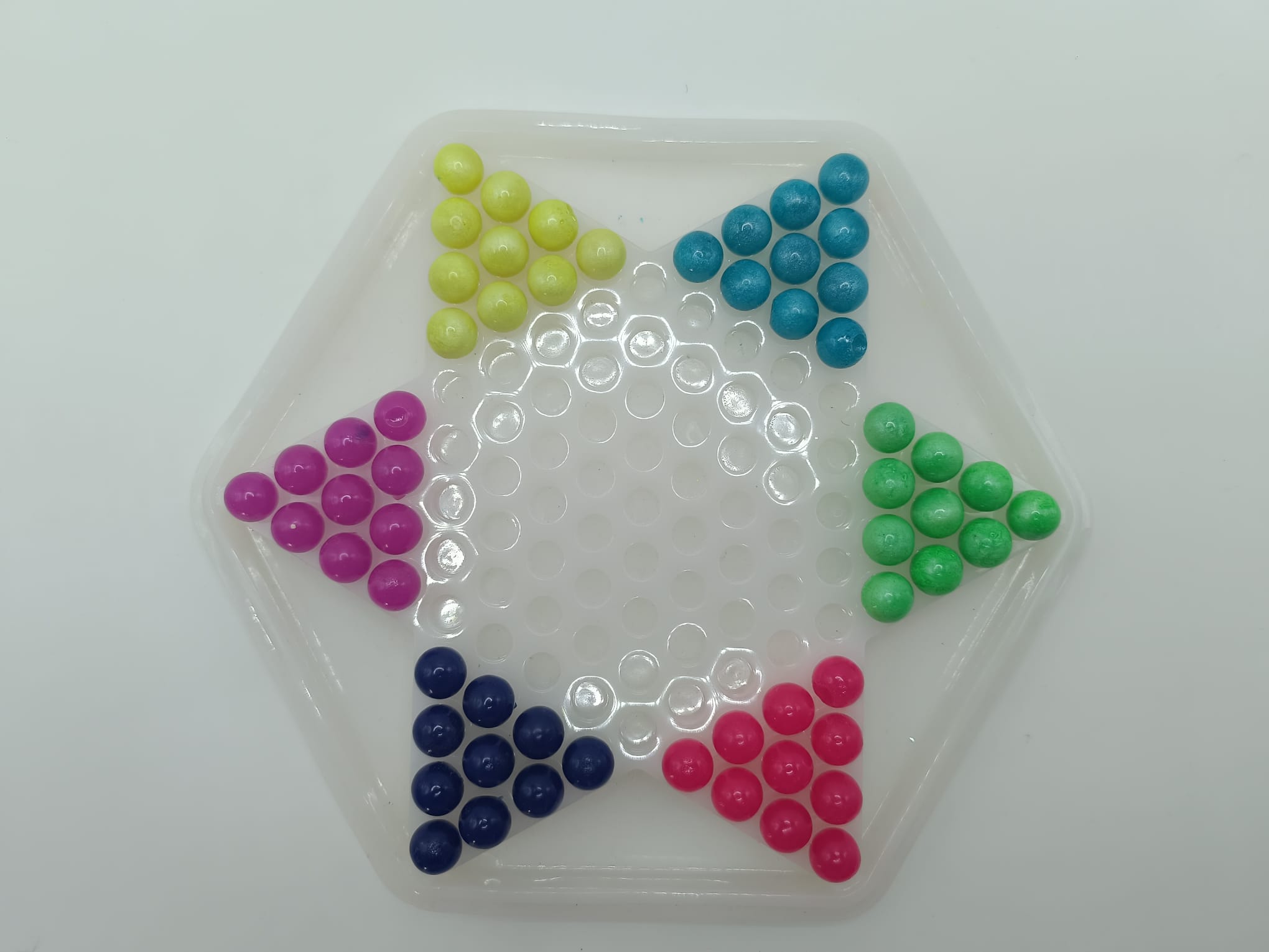 đČ Jeu de sociĂ©tĂ© en rĂ©sine â Plateau Etoile + Pions colorĂ©s Dames Chinoises â Image 2