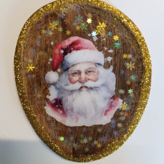 Vide-poche de Noël en résine – Père Noël scintillant 🎅✨