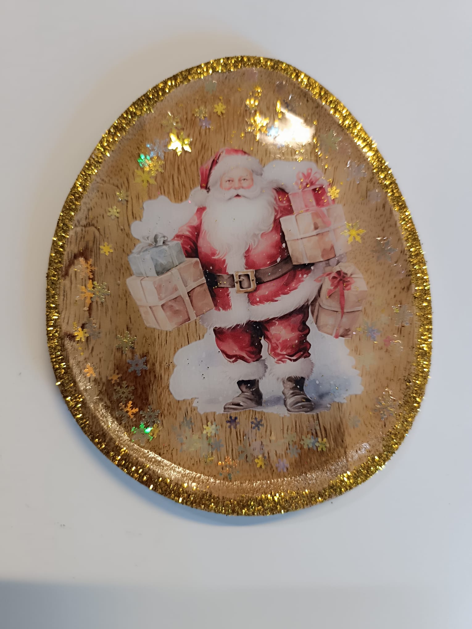 Vide-poche de Noël en résine – Père Noël scintillant 🎅✨ – Image 3