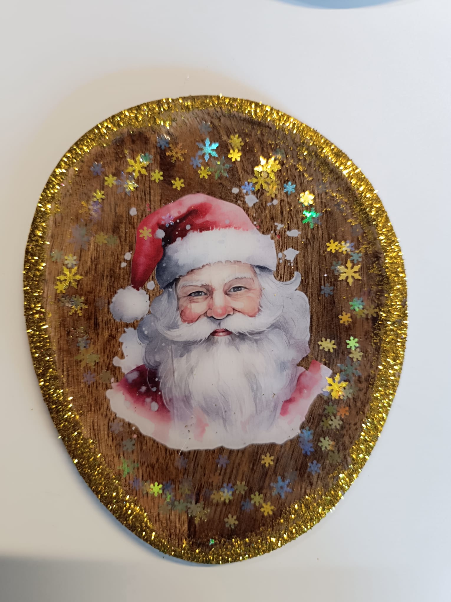 Vide-poche de Noël en résine – Père Noël scintillant 🎅✨ – Image 2